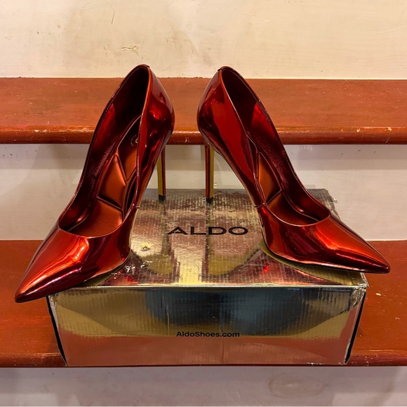 Aldo Shoes - Aldo Red Chrome Pumps